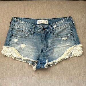 Abercrombie and Fitch jean shorts with lace size 27